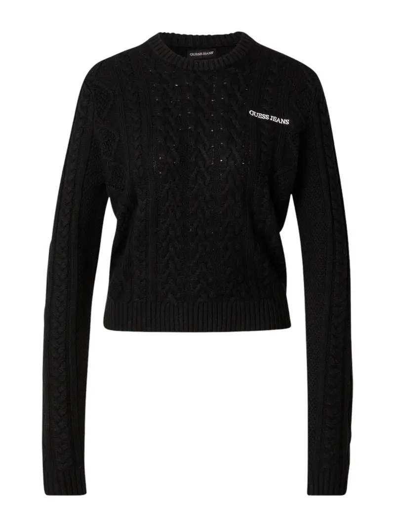 GUESS Maglione Donna GJ LS CN CABLE SWTR W4BR13 Z3HN2 JBLK Nero