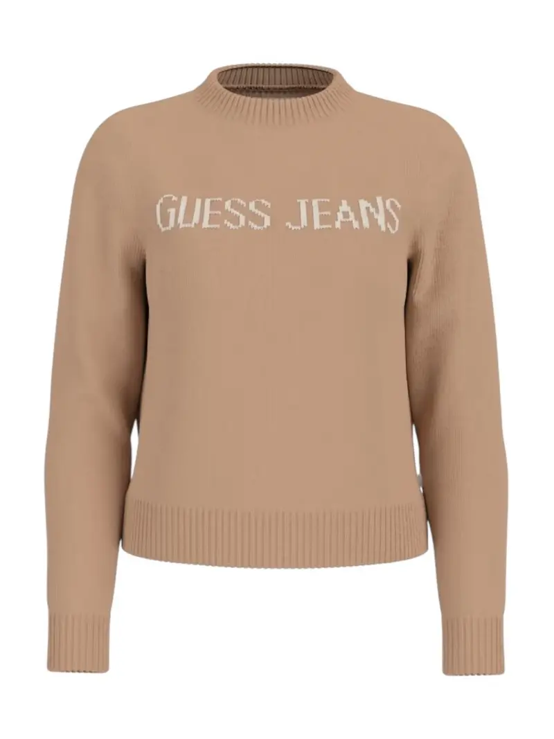 GUESS Maglione Donna GJ LS CN GUESS J INTARSIA SWTR W4BR10 Z3HM1 H147 BROWN OATMEAL HEATHE