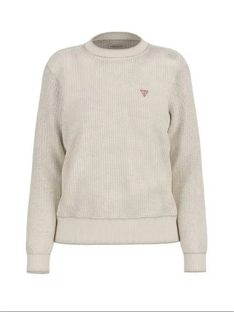 GUESS Maglione Donna GJ LS CN MINI TRIANGLE SWTR W4BR08 Z3HM1 G293 WARM WHITE