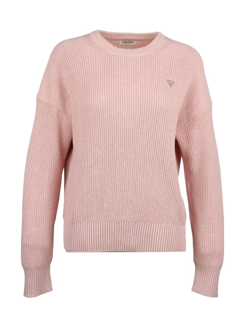 GUESS Maglione Donna GJ LS CN MINI TRIANGLE SWTR W4BR08 Z3HM1 G6R4 BLUSH COTTON