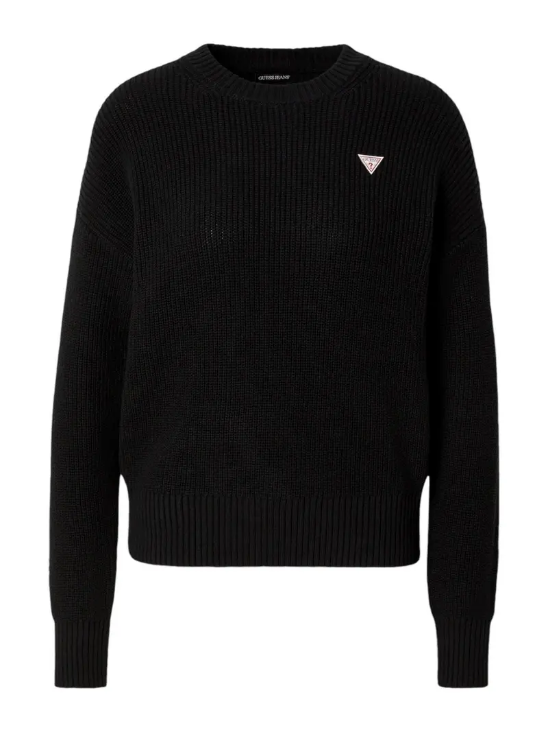 GUESS Maglione Donna GJ LS CN MINI TRIANGLE SWTR W4BR08 Z3HM1 JBLK Jet Black A996