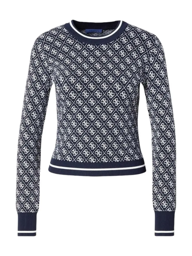 GUESS Maglione Donna LISE 4G CN LS SWTR W4BR21 Z37K0 FB7G Blu