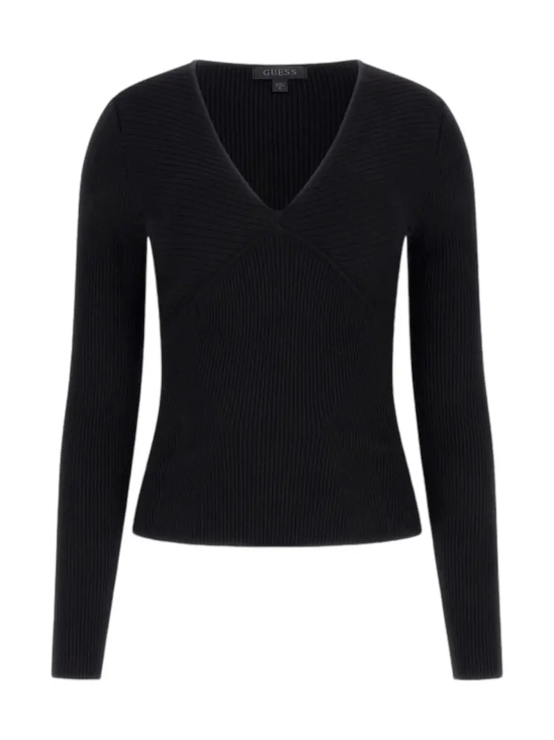 GUESS Maglione Donna LS CIRILA RIB BODYCON SWTR W4BR69 Z2YK2 JBLK Nero