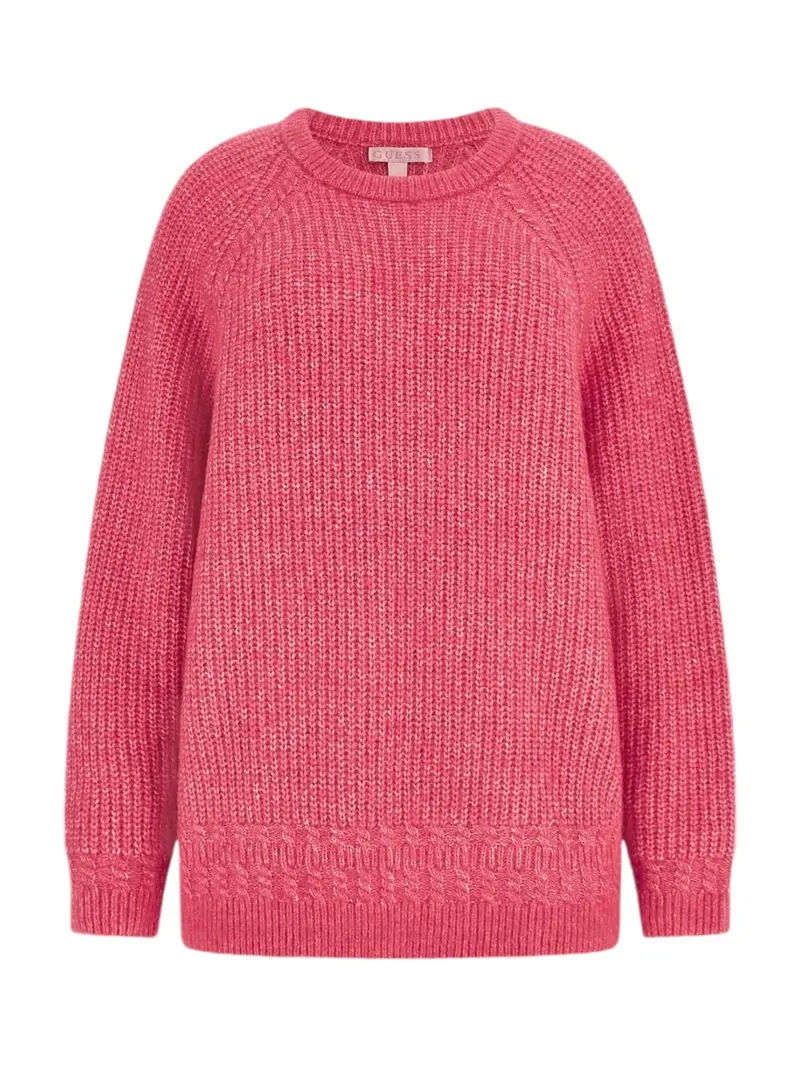 GUESS Maglione Donna LS CN CABLE MARGOT SWTR W4BR0O Z3LG0 G61G Rosso
