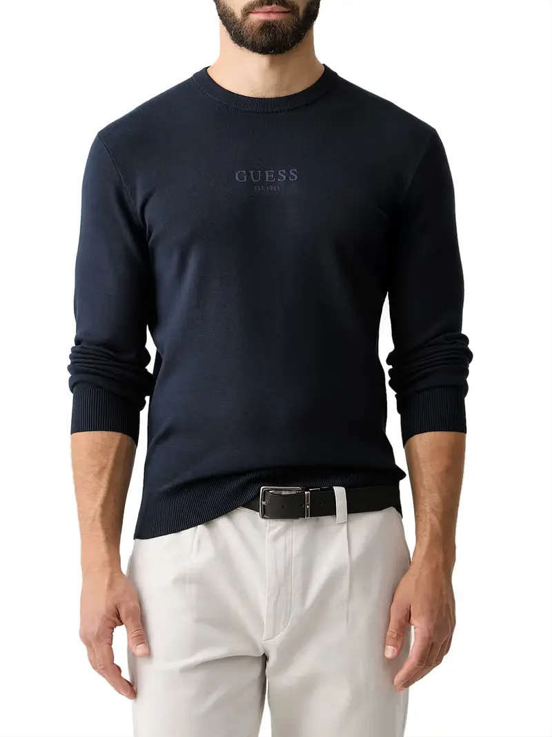 Guess Maglione Logo Frontale - Navy