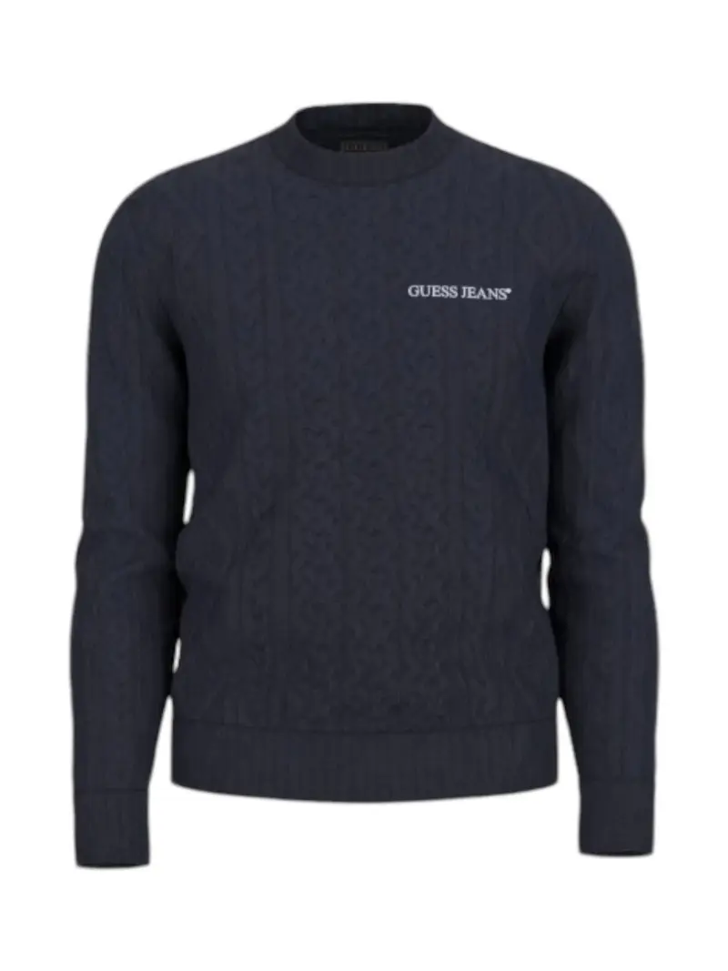 GUESS Maglione Uomo GJ LS CN CABLE SWTR M4BR34 Z3HN2 A71W Blu
