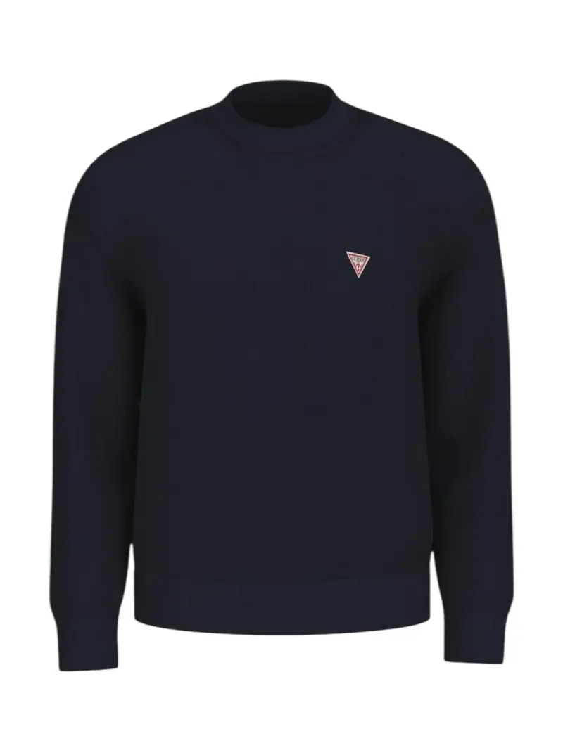 GUESS Maglione Uomo GJ LS CN MINI TRIANGLE SWTR M4BR30 Z3HM1 JBLK Jet Black A996