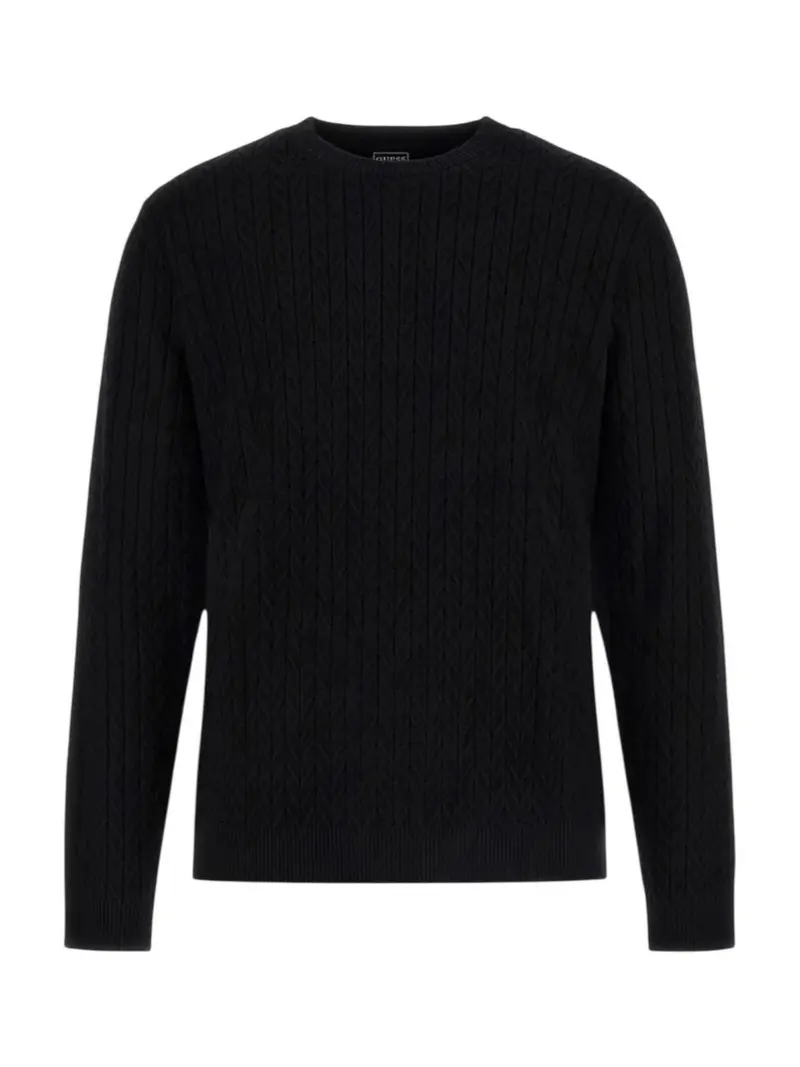 GUESS Maglione Uomo LS CN IVAN CHEVRON SWTR M5BR41 Z2ZK2 JBLK Jet Black A996