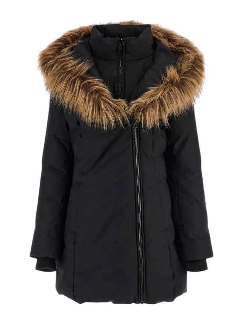 GUESS Piumino Donna SYLVIE MIDI PUFFA JACKET W4BL59 WG7X2 JBLK Nero