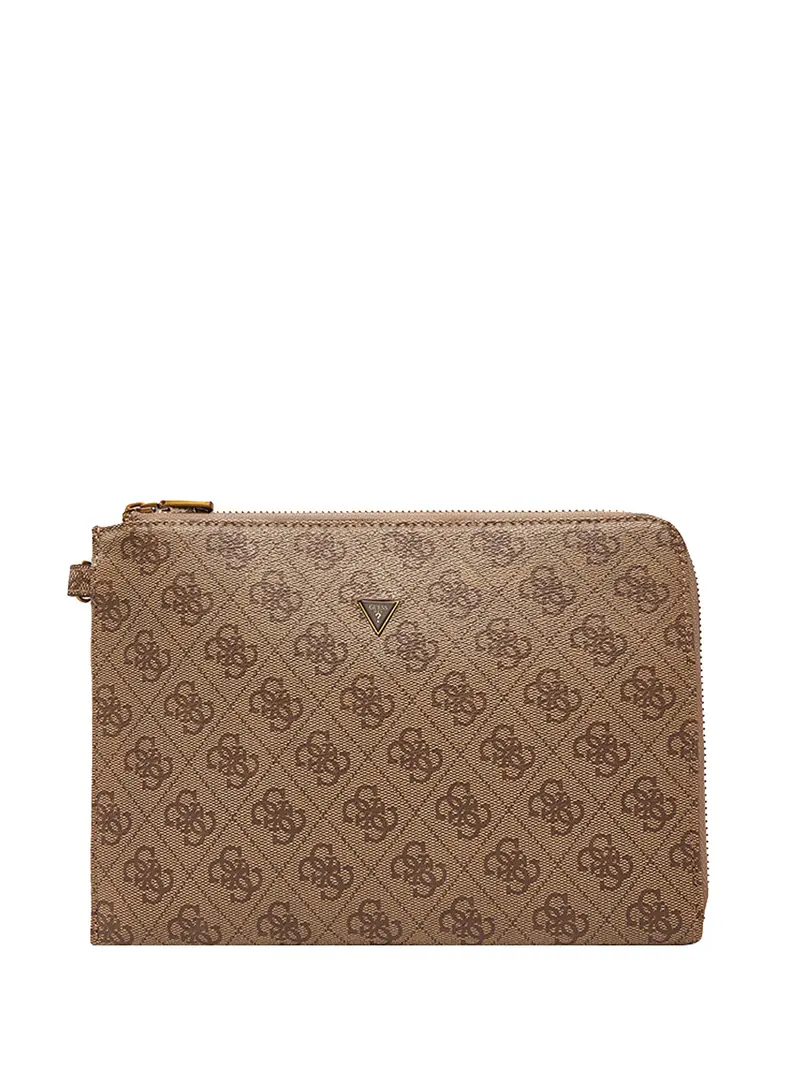 Guess Pochette Milano Medium Clutch Uomo Beige/brown - Beige