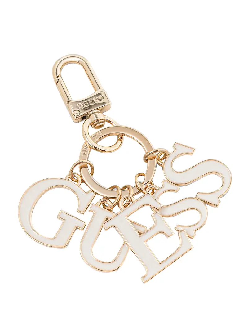 Guess Portachiavi Logo - Bianco