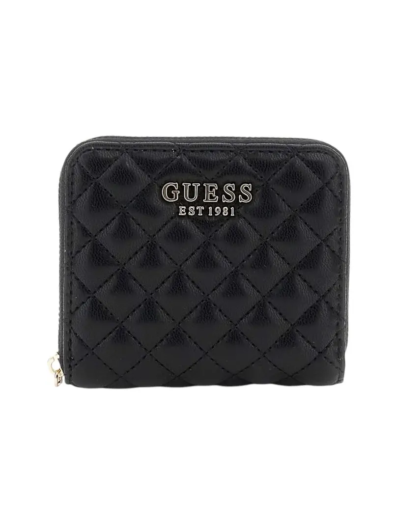 GUESS Portafoglio Donna ECO RIANEE SLG SMALL ZIP AROUD SWQG95 41137 BLA Nero