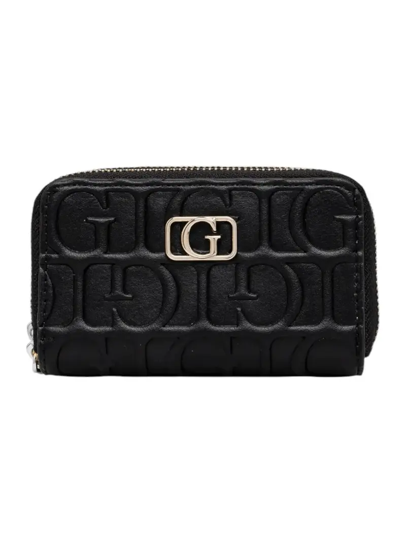 GUESS Portafoglio Donna G TELEVISION DBL ZIP MINI WLLT PW7522 P5211 BLA Nero