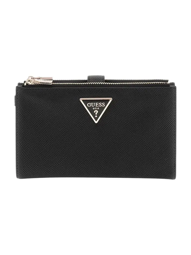 GUESS Portafoglio Donna LAUREL SLG DBL ZIP ORGANIZER SWZG85 00157 BLA Nero