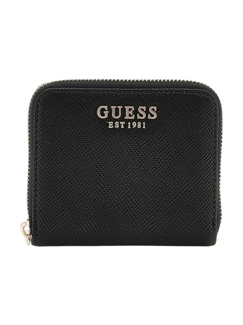 GUESS Portafoglio Donna LAUREL SLG SMALL ZIP AROUND SWZG85 00137 BLA Nero