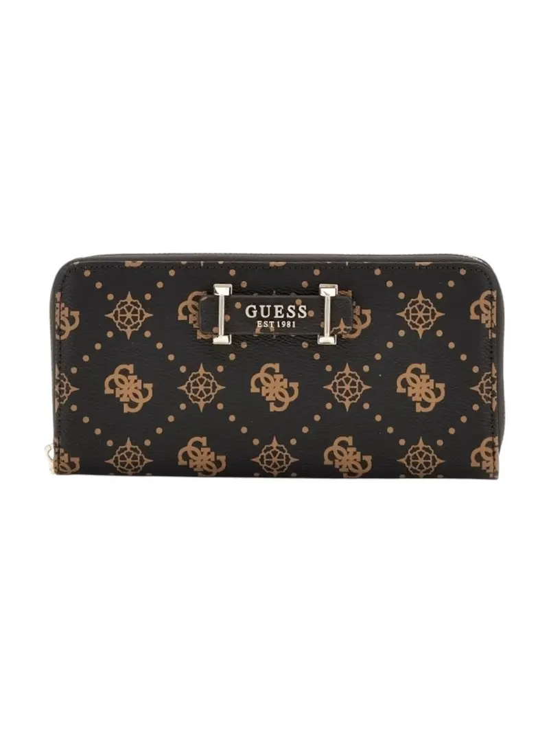 GUESS Portafoglio Donna SILIA SLG LARGE ZIP AROUND SWGP98 90146 ESL ESPRESSO LOGO