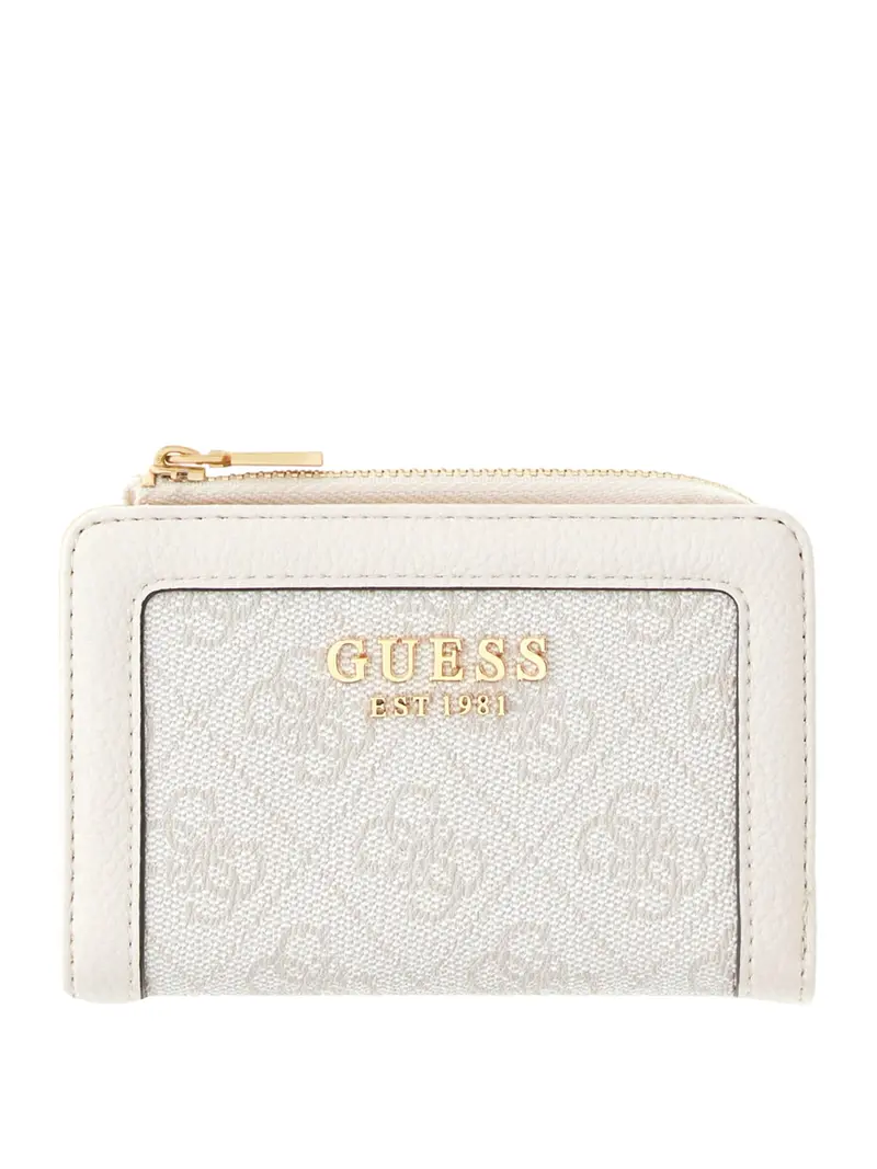 Guess Portafoglio Lindsey Slg Zip Arnd Card Case - Bone