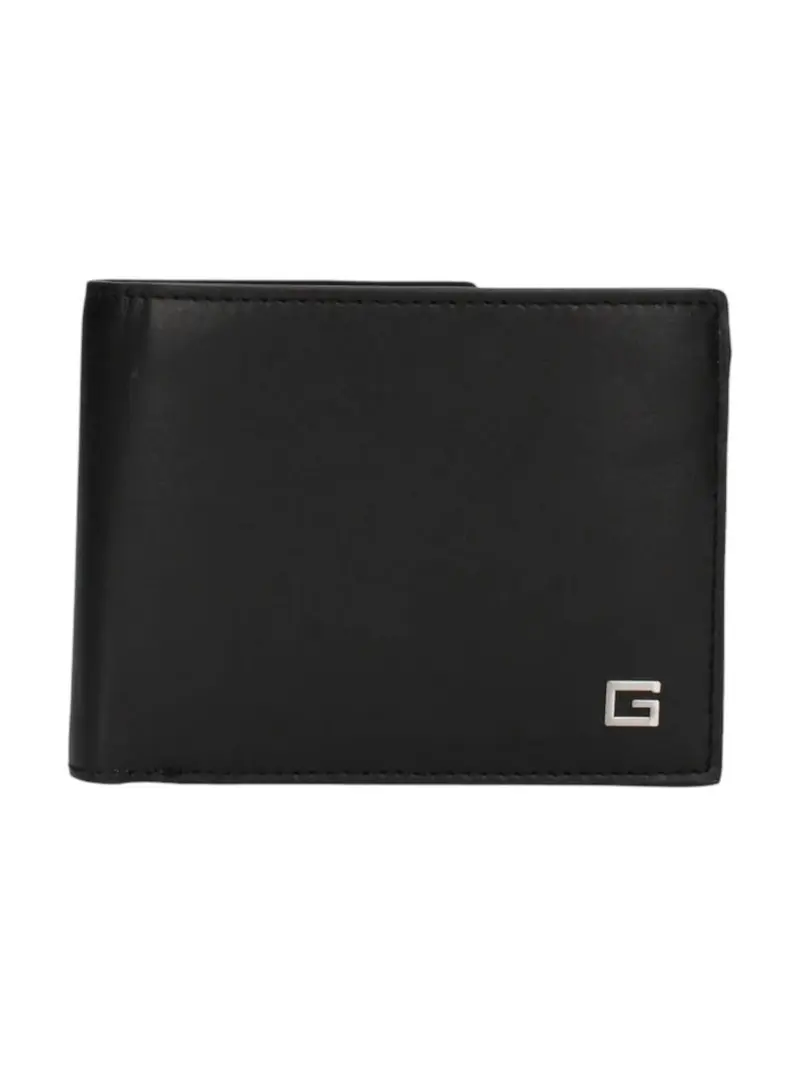 GUESS Portafoglio Uomo MADRID BLFLD W SEWN FLAP W C P SMMAGS LEA24 BLA Nero