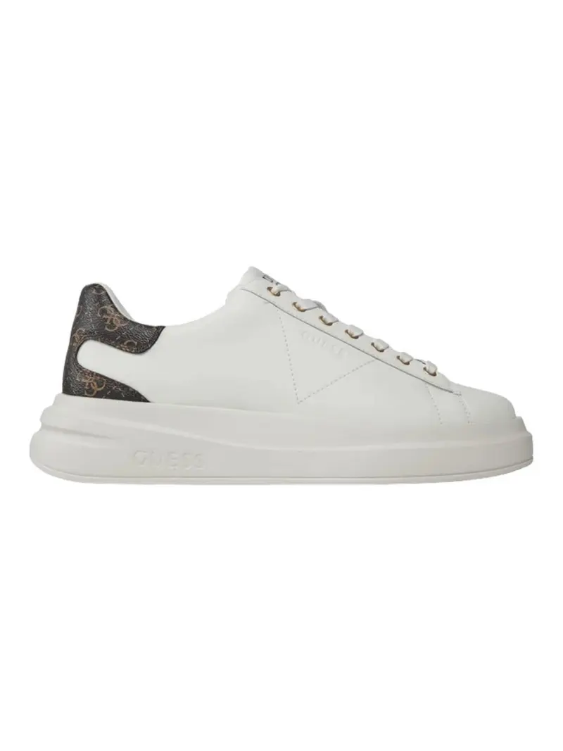 GUESS Sneaker Uomo ELBA FMPVIB LEA12 WBROC WHITE BROWN OCRA