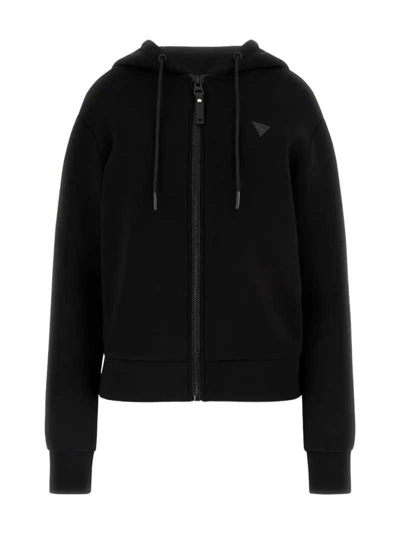 GUESS SPORT Felpa Donna ALLIE SCUBA HOODIE ZIP SWEATSH V3RQ11 K7UW2 JBLK Jet Black A996