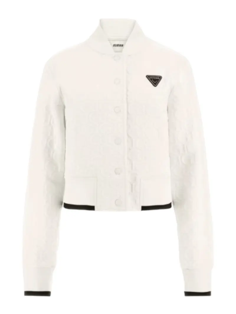 GUESS SPORT Felpa Donna Cheri Baseball Sweat V4RQ07 KBSL0 F0AH Bianco