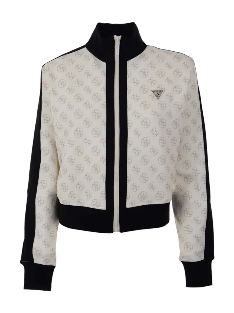 GUESS SPORT Felpa Donna ELA 4G FULL ZIP SWEATSHIRT V4YQ01 KB212 P1HA Beige