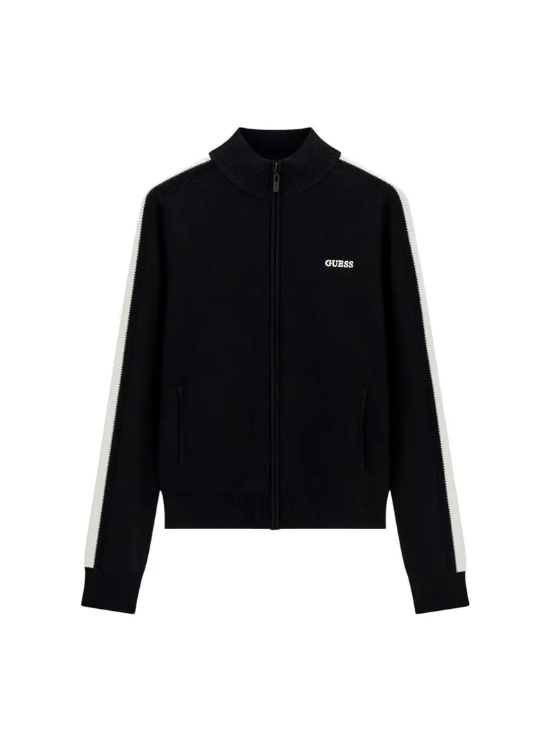 GUESS SPORT Felpa Donna GABRY FULL ZIP JACKET SWTR V6GR12 Z0752 JBLK Jet Black A996