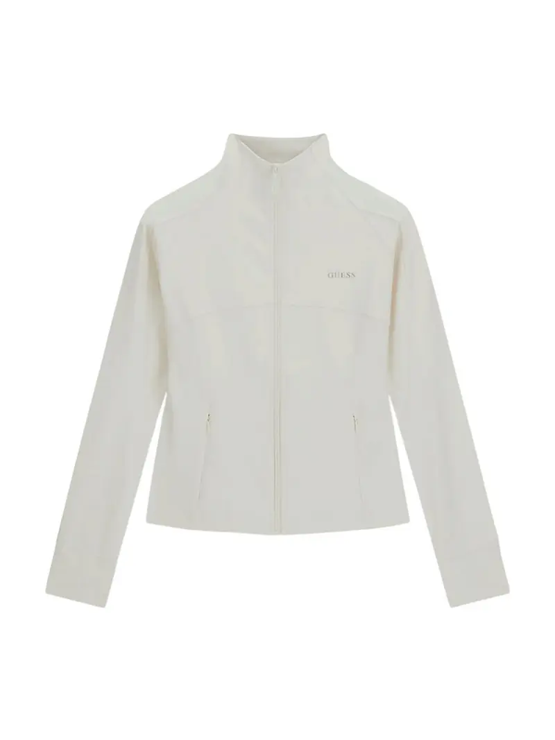 GUESS SPORT Felpa Donna MARGOT LS ZIP ACTIVE TOP V6RP15 KD952 G027 WHITE GLAM
