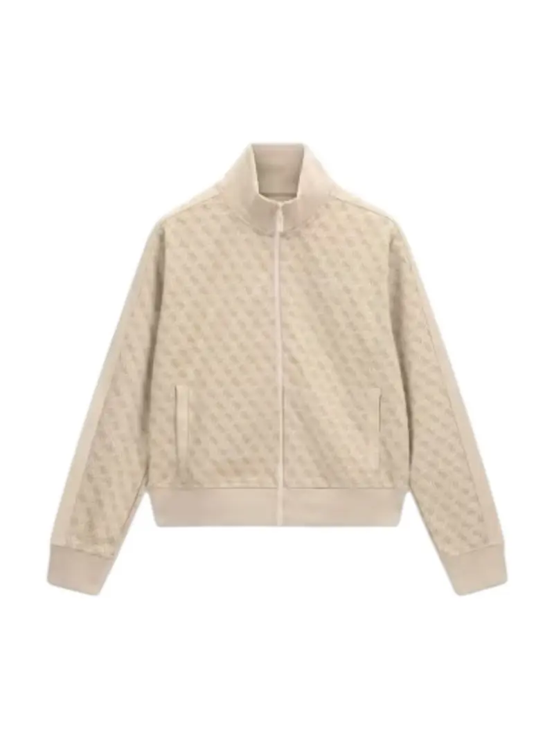 GUESS SPORT Felpa Donna MAYA 4G FULLZIP SWEATSHIRT V6RQ08 K2042 FNN0 4G JACQUARD LIGHT MI