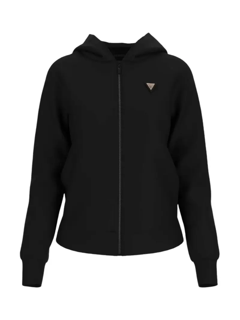 GUESS SPORT Felpa Donna OLYMPE FULL ZIP HOODIE SWEATSH V4YQ06 KCAY2 JBLK Nero