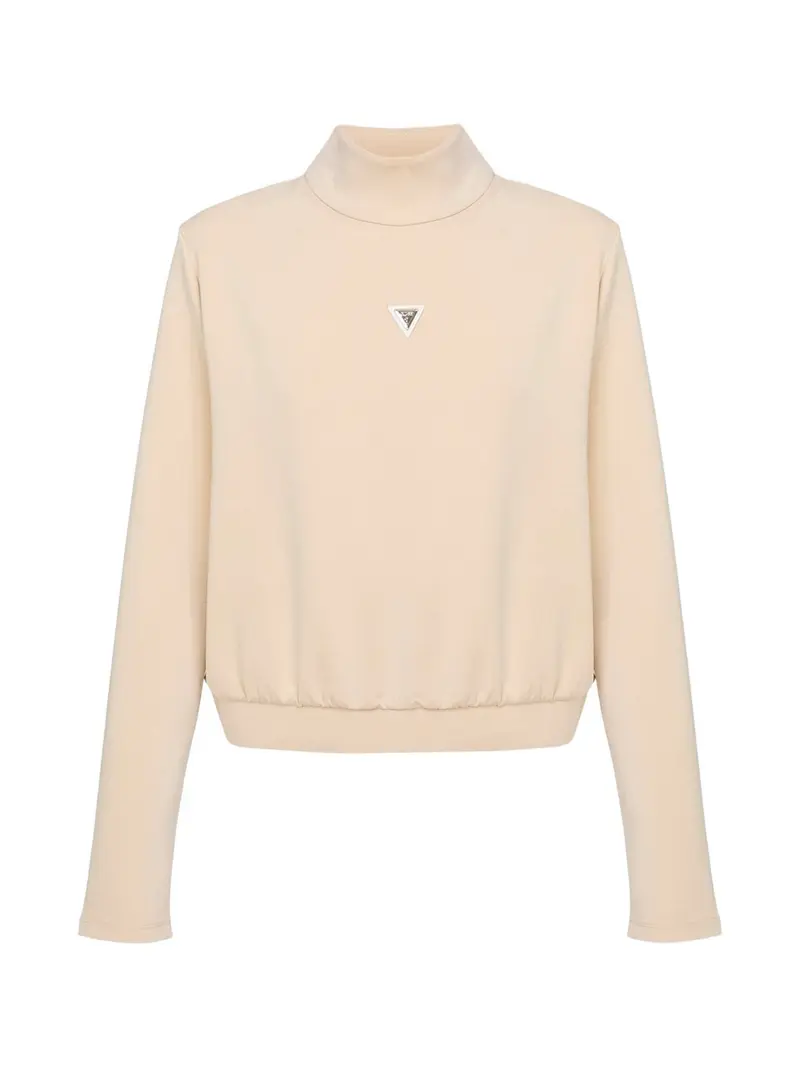 GUESS SPORT Felpa Donna OLYMPE HIGH NECK SWEATSHIRT V4YQ05 KCAY2 G1L9 Beige