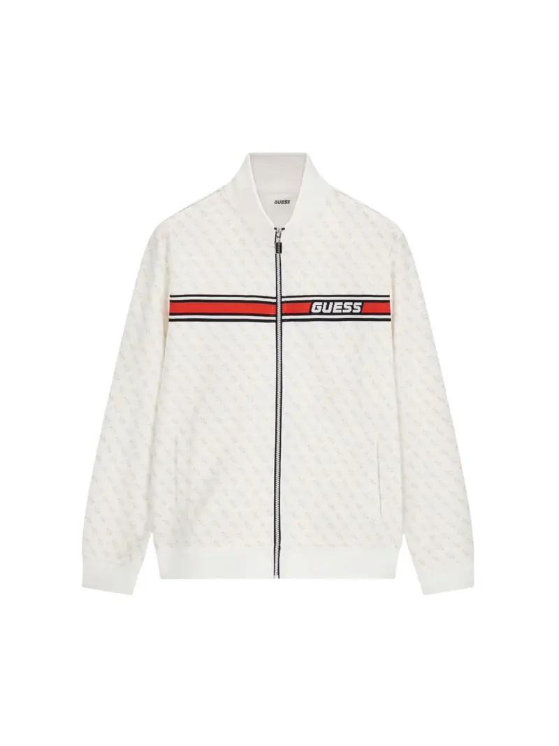 GUESS SPORT Felpa Uomo KORBIN FULL ZIP TRACKSUIT Z2BQ06 K7122 P05N 4G AOP PURE WHITE