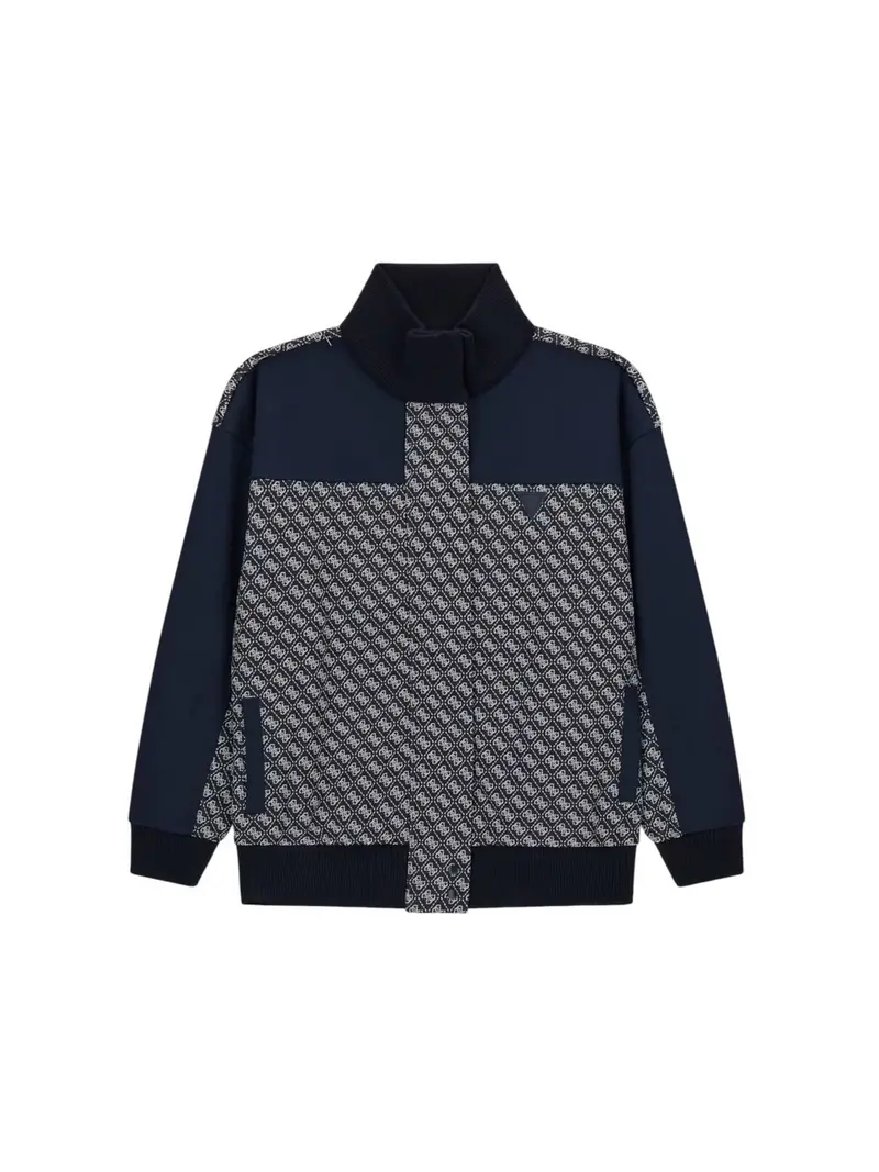 GUESS SPORT Giubbino Donna MAYA 4G FULL ZIP JACKET V6RL08 K2042 FJBB 4G JACQUARD MOON