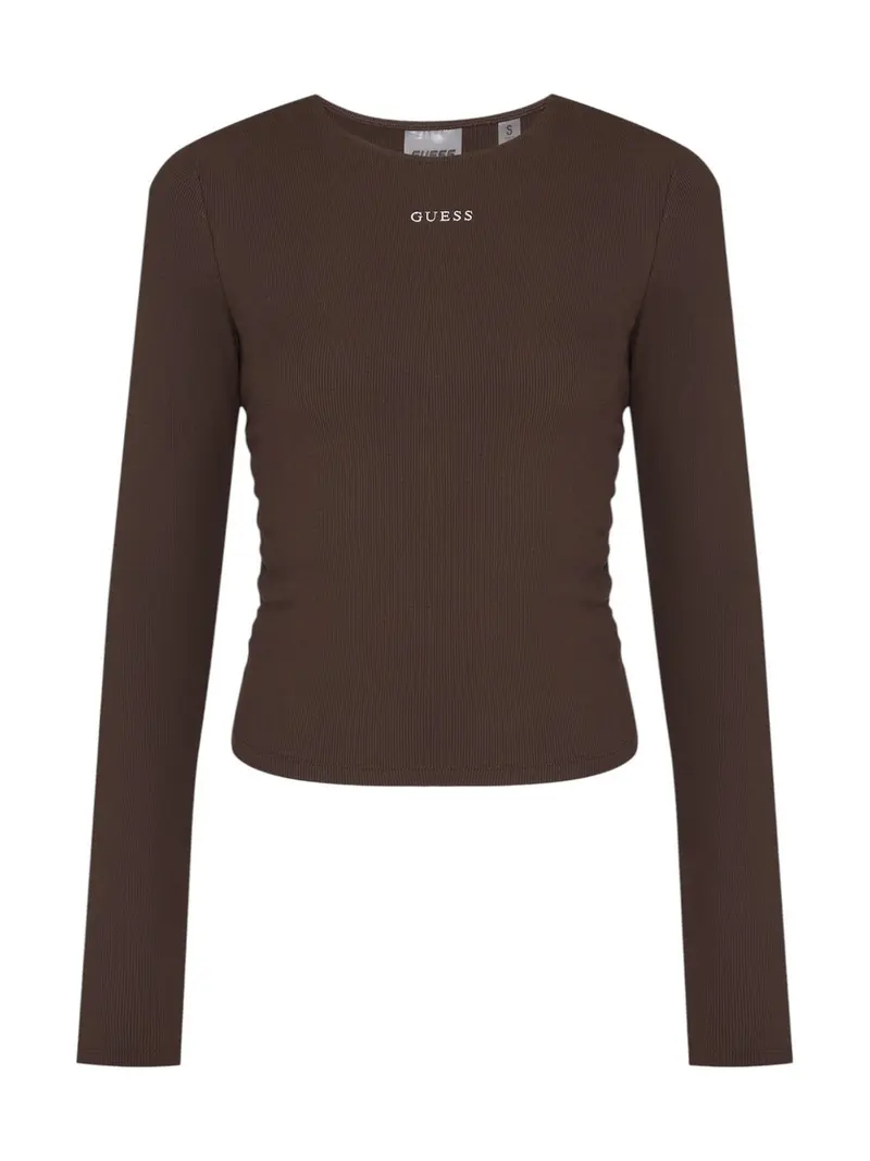 GUESS SPORT Maglia Donna NAT RIB LS TOP V6RP08 KD932 A10K COFFEE ROAST