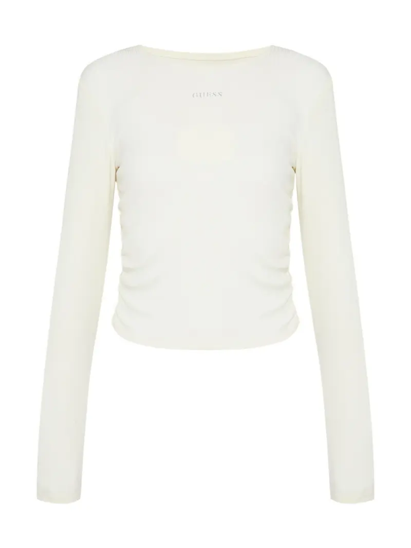 GUESS SPORT Maglia Donna NAT RIB LS TOP V6RP08 KD932 G027 WHITE GLAM