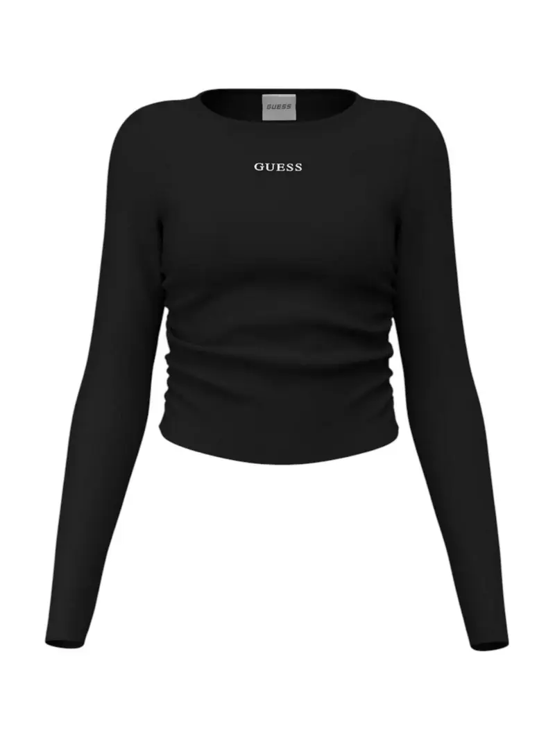 GUESS SPORT Maglia Donna NAT RIB LS TOP V6RP08 KD932 JBLK Jet Black A996