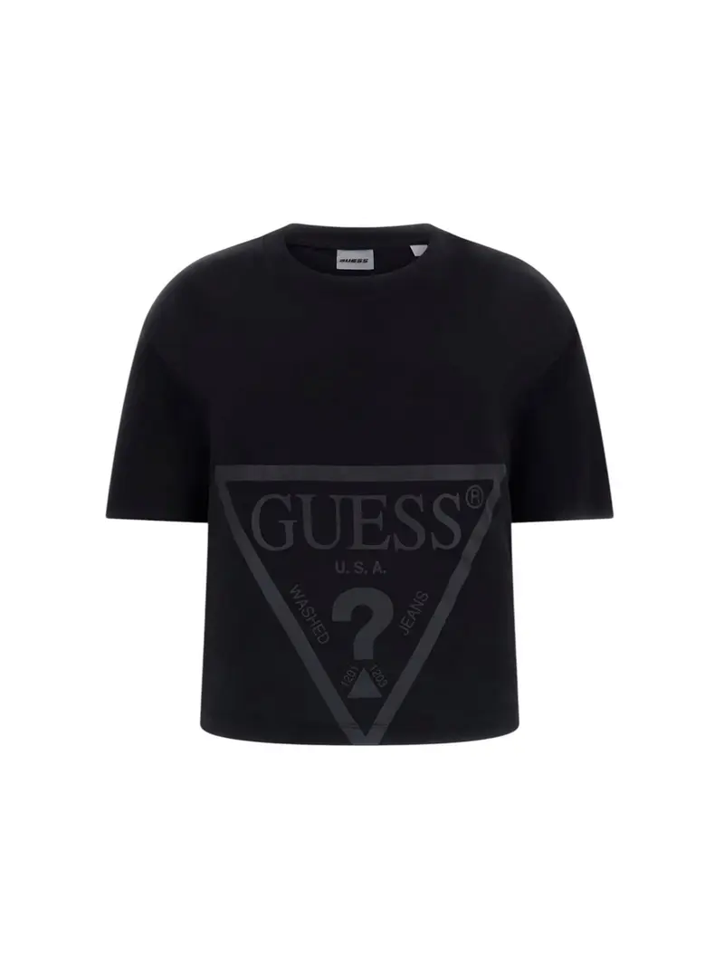 GUESS SPORT T-shirt Donna ADELE CROP T-SHIRT V2YI06 K8HM0 JBLK Jet Black A996