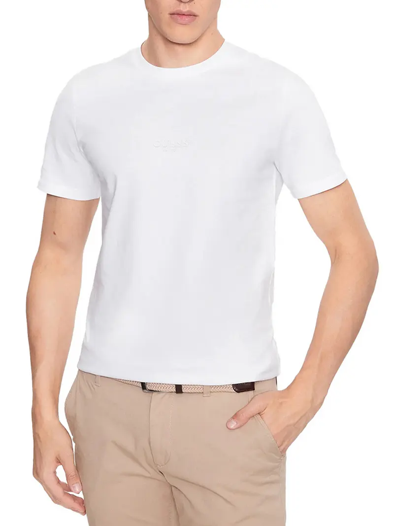 Guess T-Shirt Aidy Cn Ss Tee Uomo Bianco