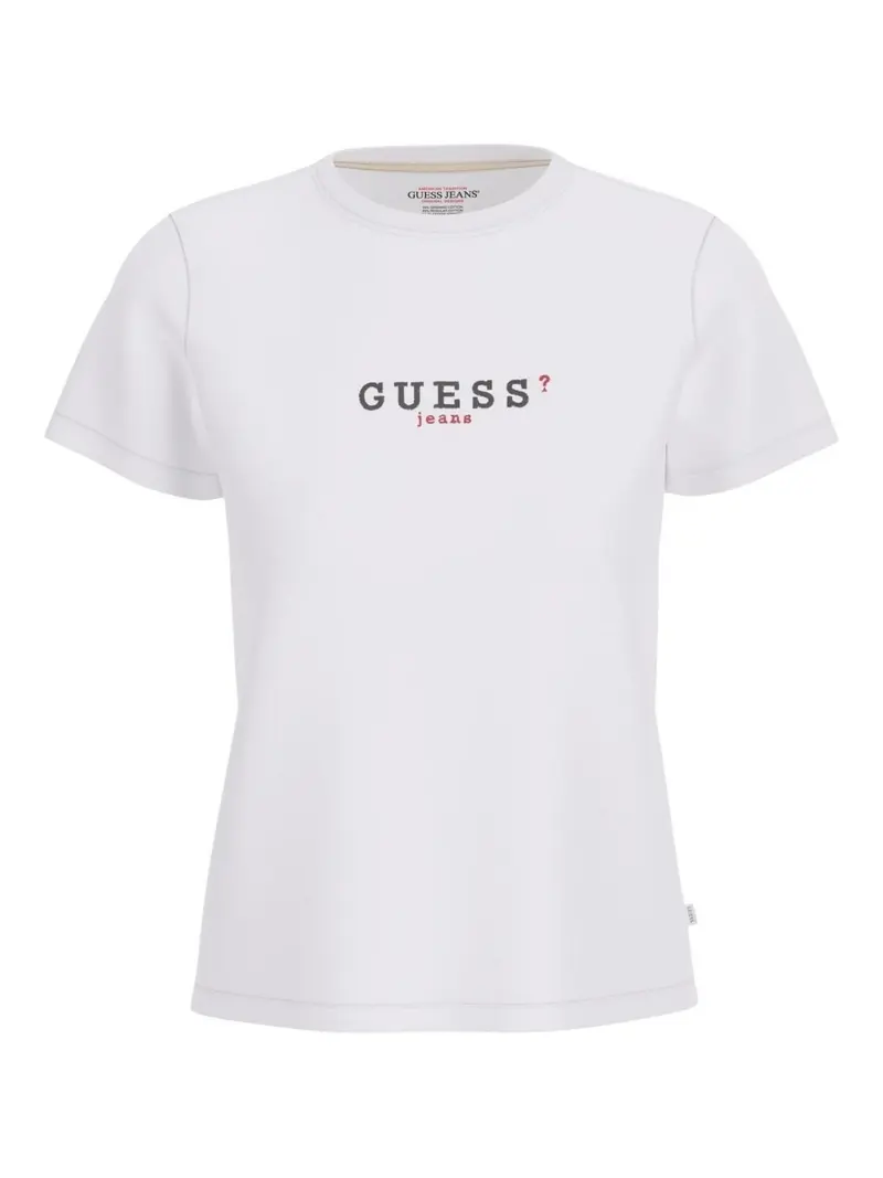 GUESS T-shirt Donna GJ SS CN REG 3D EMBR GUESS TEE W5RI54 J1314 G011 Bianco