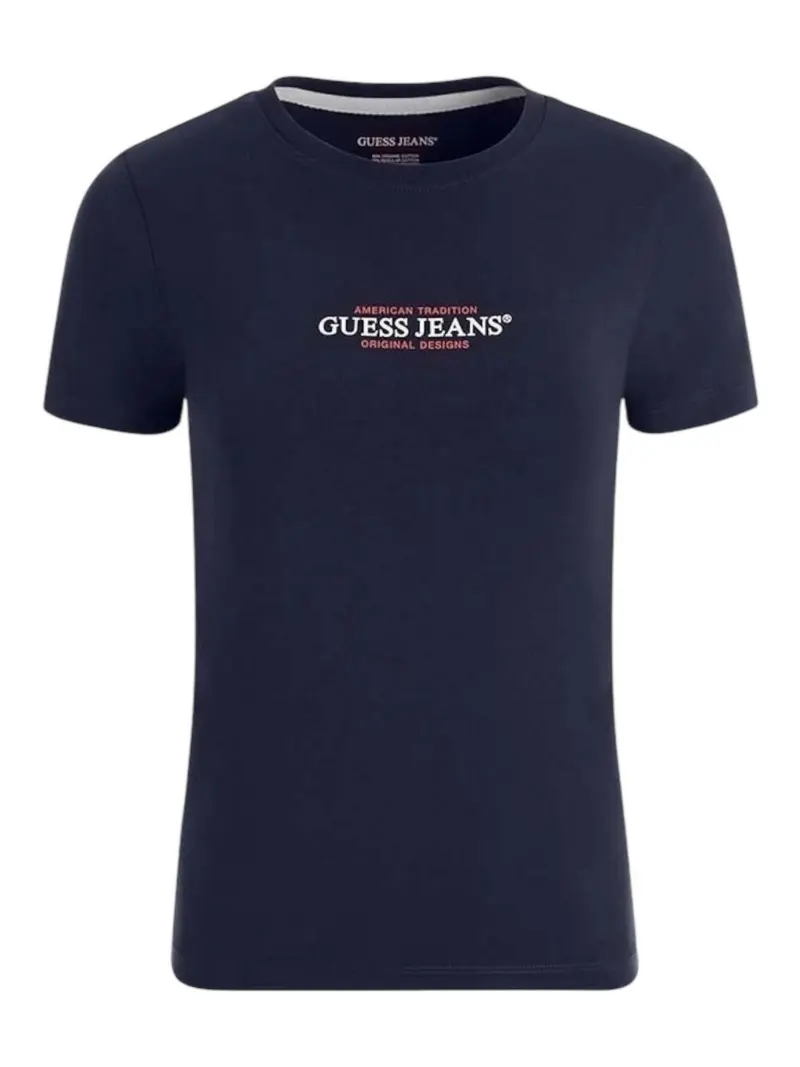 GUESS T-shirt Donna GJ SS CN SLIM AMERICAN TR TEE W4YI03 J1314 A71W Blu