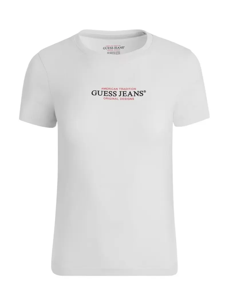 GUESS T-shirt Donna GJ SS CN SLIM AMERICAN TR TEE W4YI03 J1314 G011 PURE WHITE
