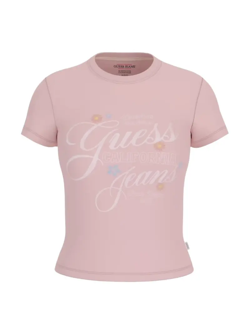 GUESS T-shirt Donna GJ SS SLIM FLOWER TEE W5GI24 J1314 G6R4 BLUSH COTTON