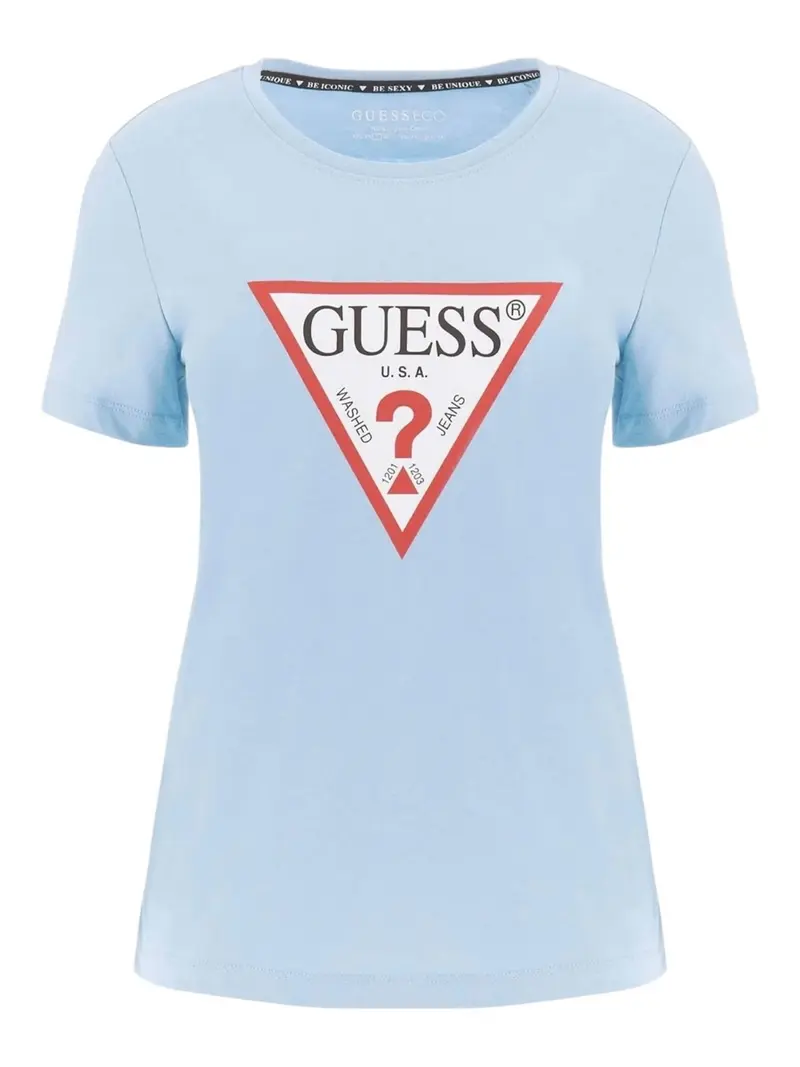 GUESS T-shirt Donna SS CN ORIGINAL TEE W1YI1B I3Z14 G7GG Blu