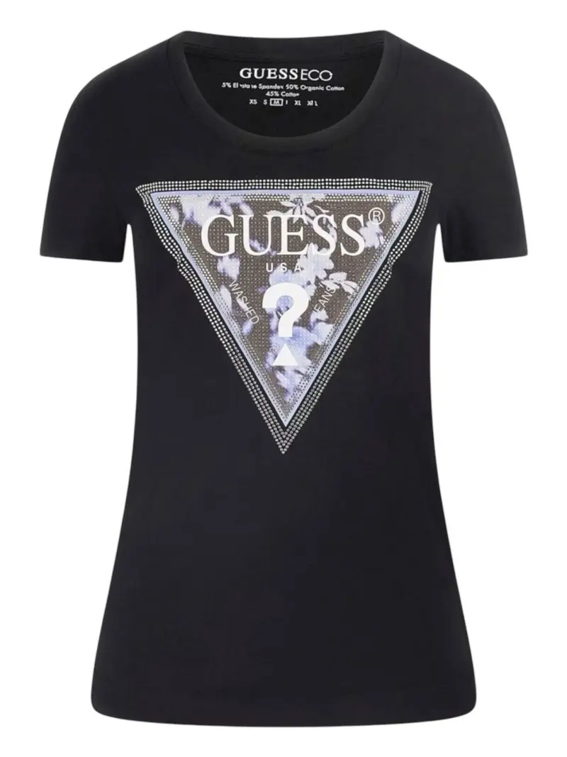 GUESS T-shirt Donna SS CN TRIANGLE FLOWER TEE W5RI00 J1314 JBLK Nero