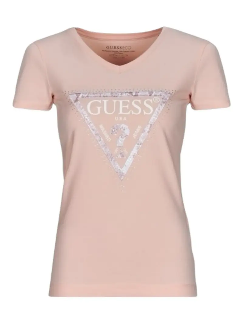 GUESS T-shirt Donna SS VN PYTHON TRIANGLE TEE W5RI21 J1314 A61L Rosa