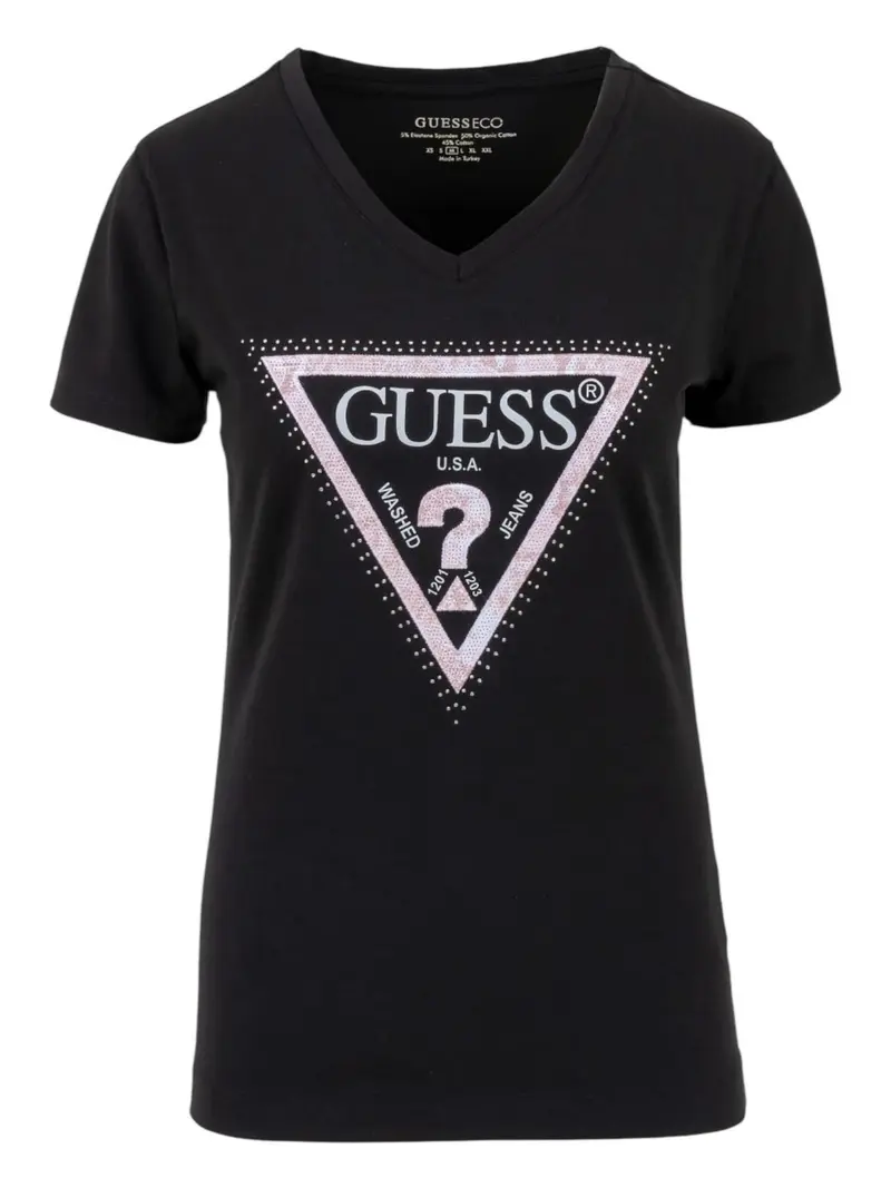 GUESS T-shirt Donna SS VN PYTHON TRIANGLE TEE W5RI21 J1314 JBLK Nero