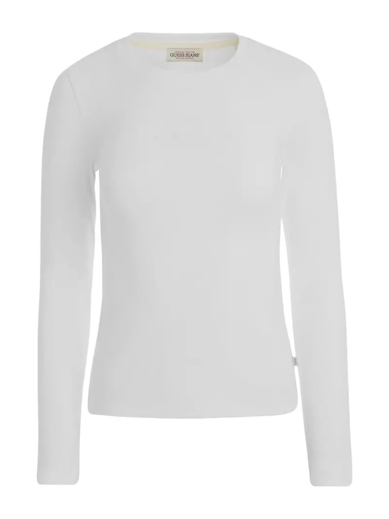 GUESS T-Shirt e Polo Donna GJ LS CN SLIM LOGO EMB TEE W4YI22 J1314 G011 PURE WHITE