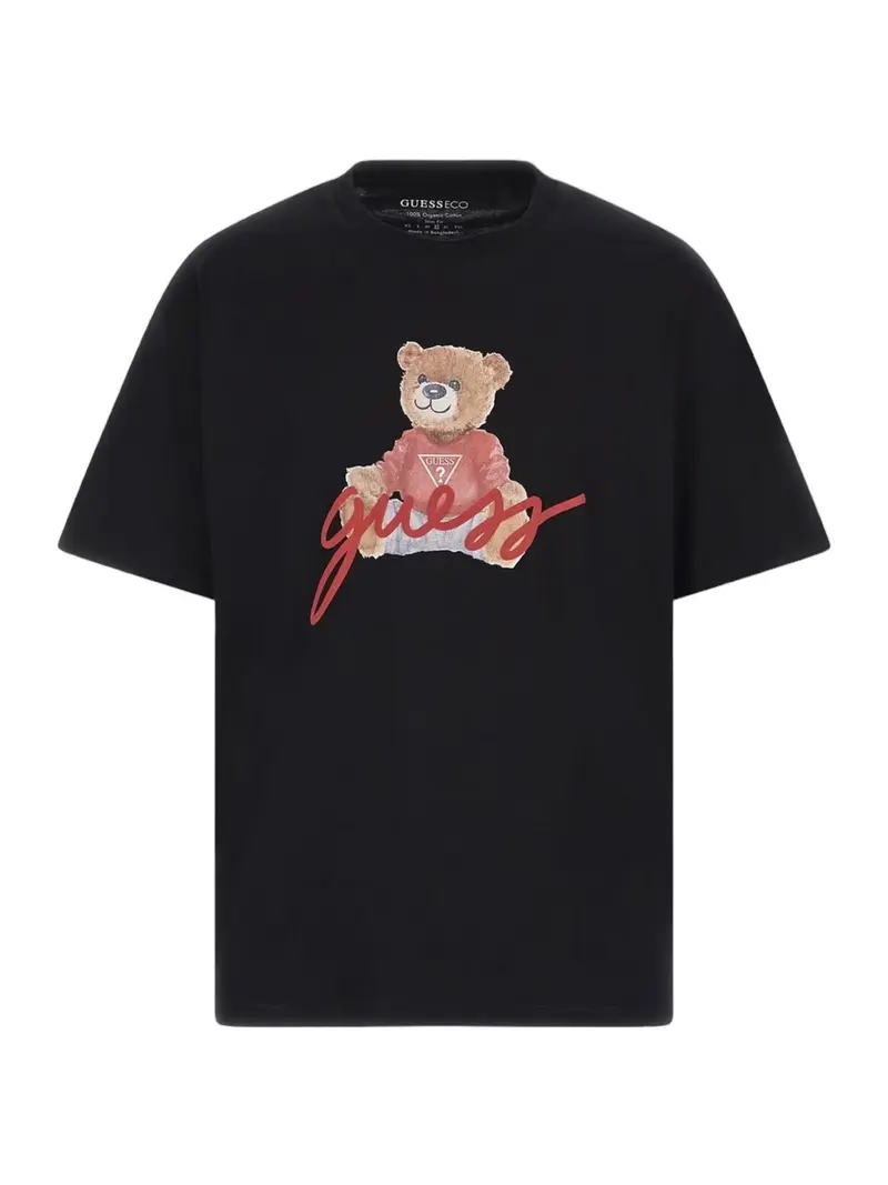 GUESS T-Shirt e Polo Uomo SS BSC GUESS BEAR TE M4RI81 K9RM1 JBLK Nero