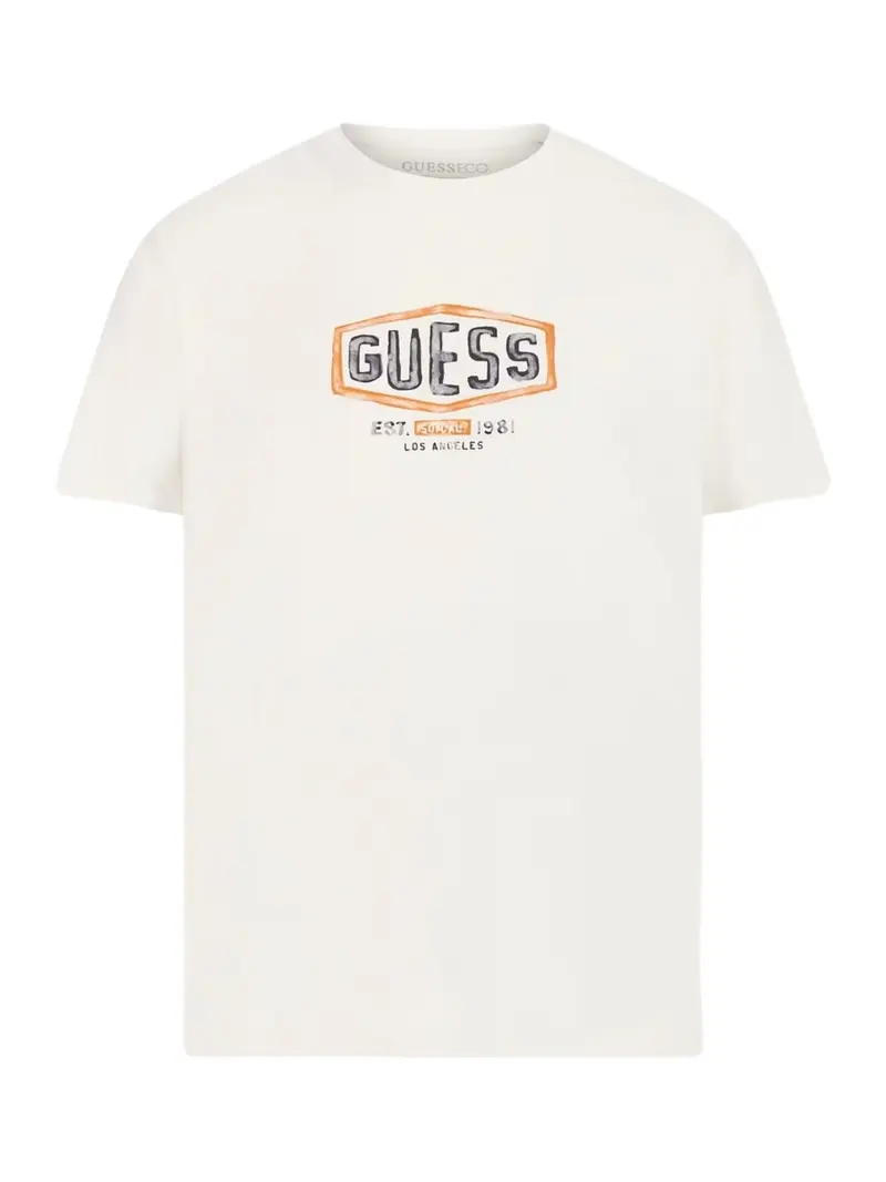 GUESS T-Shirt e Polo Uomo SS CN GUESS BOX CRAC M4RI33 J1314 G011 Bianco