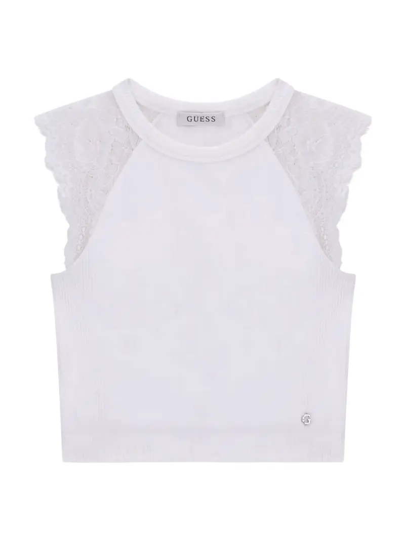GUESS Top Donna MILLIE SEAMLESS LACE SWTR TOP W6GZ01 Z0606 G011 PURE WHITE
